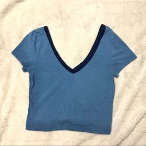 Pacsun | Blue V neck crop top